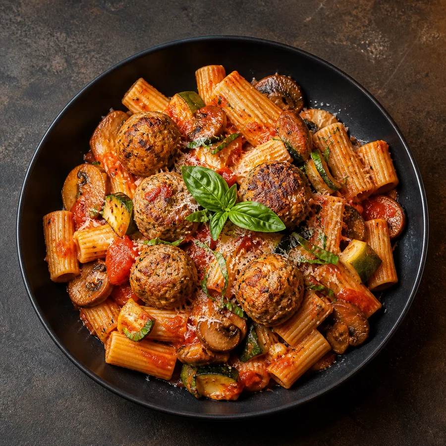 Italian Turkey Meatball Rigatoni